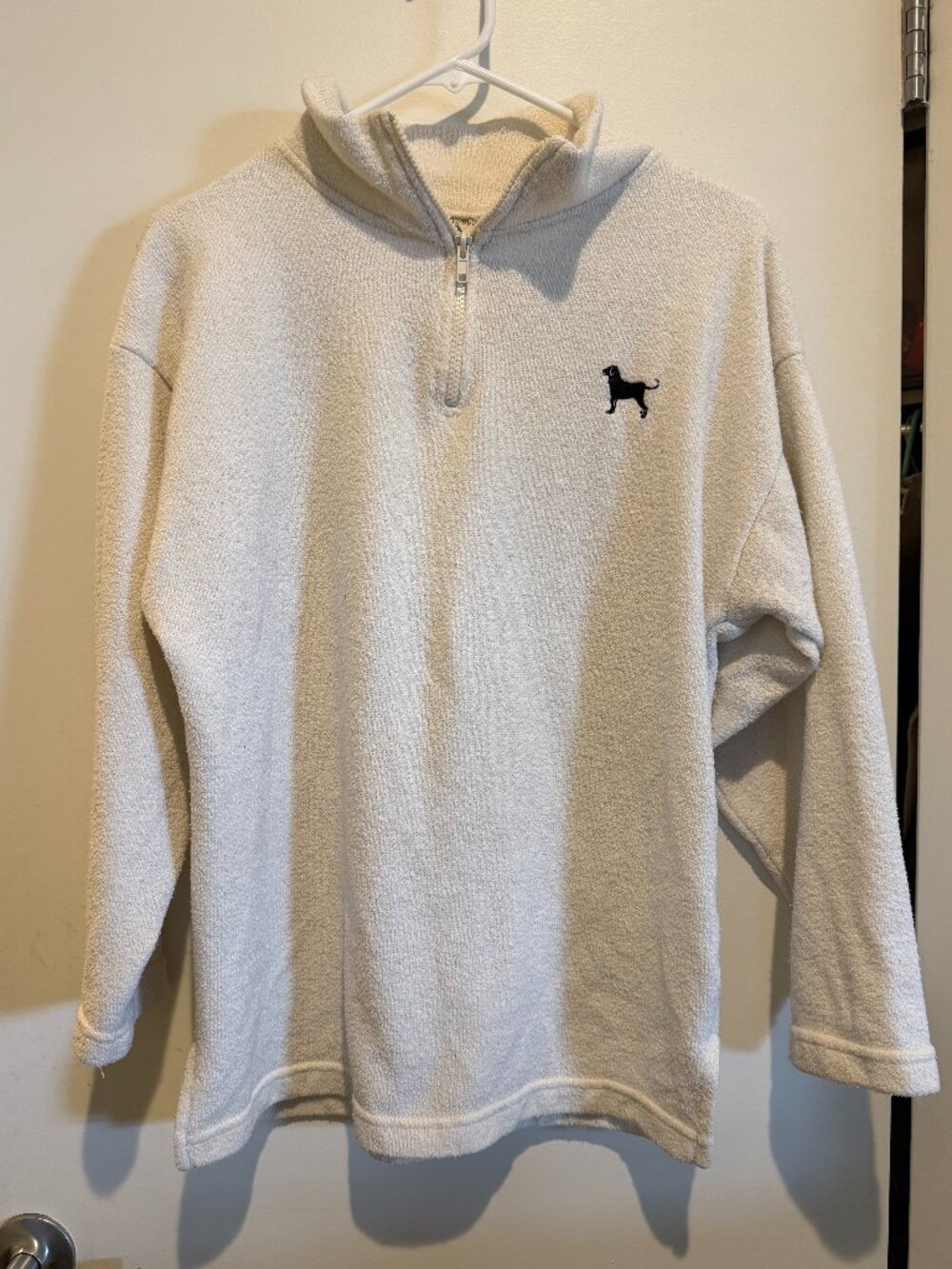 Vintage The Black Dog Martha's Vineyard Quarter Zip Pullover S Cream Terry USA